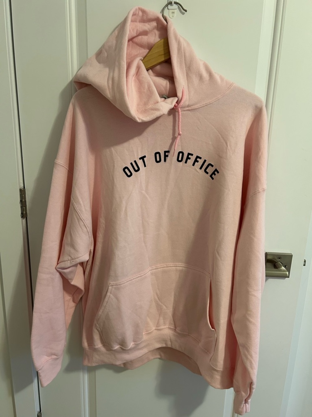 Pink "Out of Office" Oversized Hoodie Sweatshirt